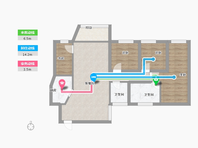 广东省-深圳市-左庭右院(北区)-59.99-户型库-动静线