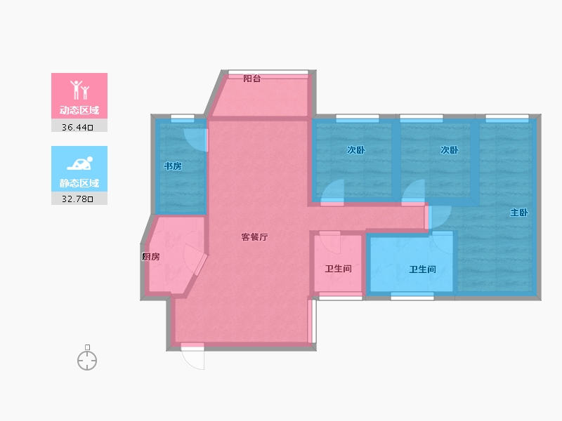 广东省-深圳市-左庭右院(北区)-59.99-户型库-动静分区