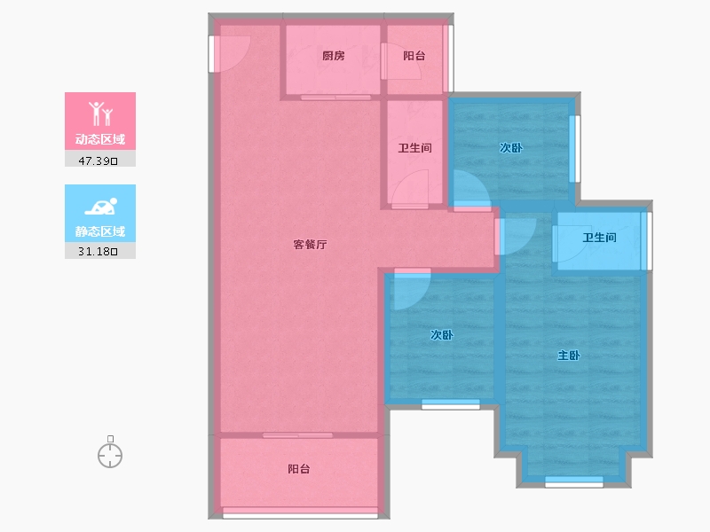 广东省-深圳市-星河时代-69.60-户型库-动静分区