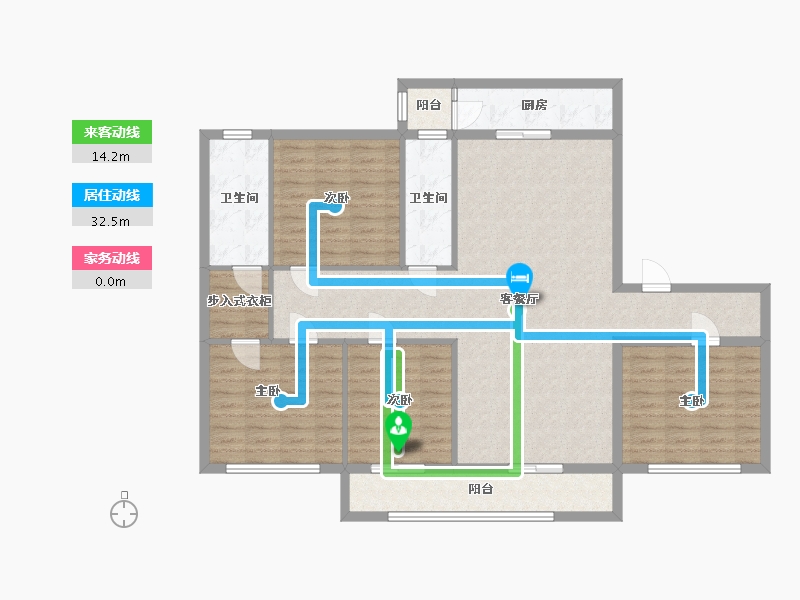 山东省-潍坊市-巨能城翡翠苑-128.00-户型库-动静线