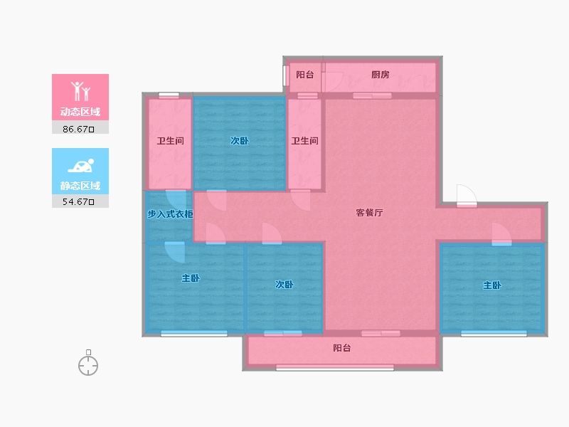 山东省-潍坊市-巨能城翡翠苑-128.00-户型库-动静分区