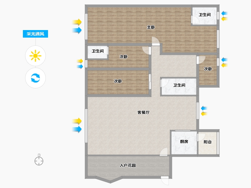 黑龙江省-鹤岗市-澳城花园(南区)-182.41-户型库-采光通风