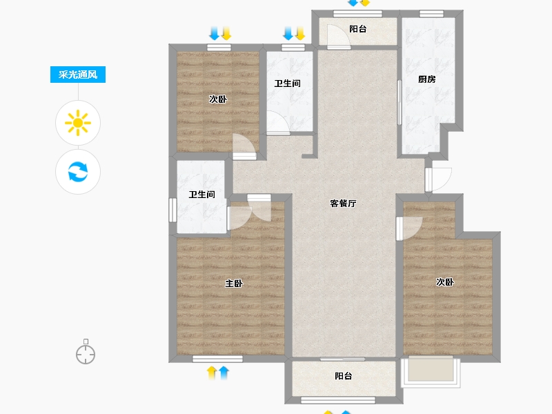 广东省-深圳市-左庭右院(南区)-100.14-户型库-采光通风