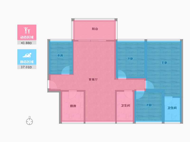 黑龙江省-鹤岗市-澳城花园(北区)-71.20-户型库-动静分区