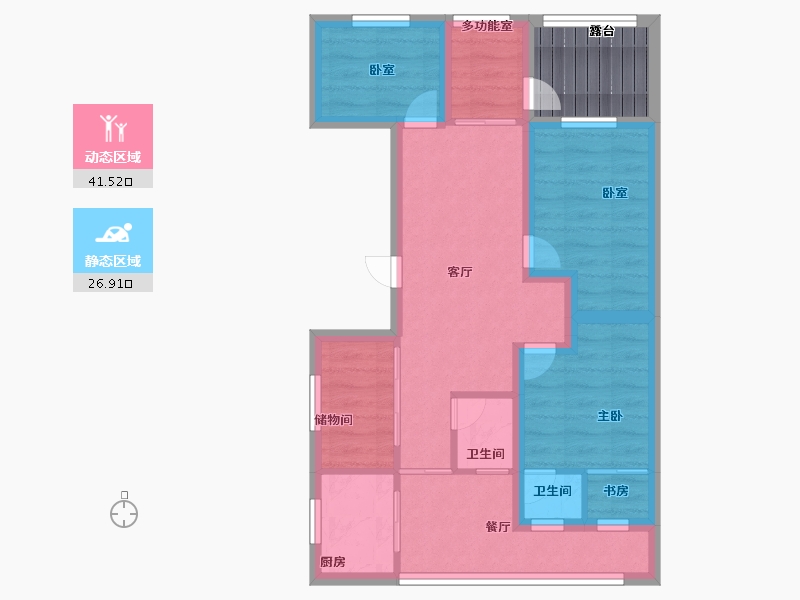 广东省-深圳市-龙华新华苑二期-63.74-户型库-动静分区