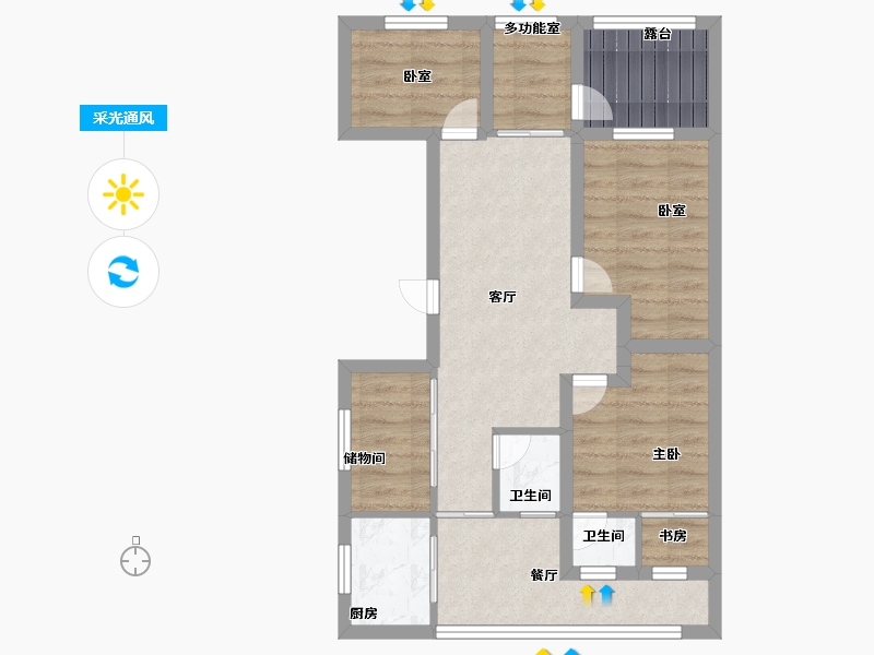 广东省-深圳市-龙华新华苑二期-63.74-户型库-采光通风