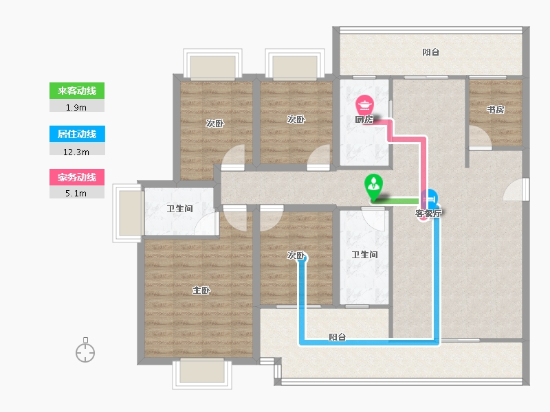 黑龙江省-鹤岗市-绿海湾-122.69-户型库-动静线