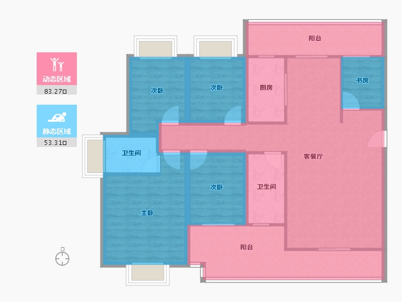 黑龙江省-鹤岗市-绿海湾-122.69-户型库-动静分区