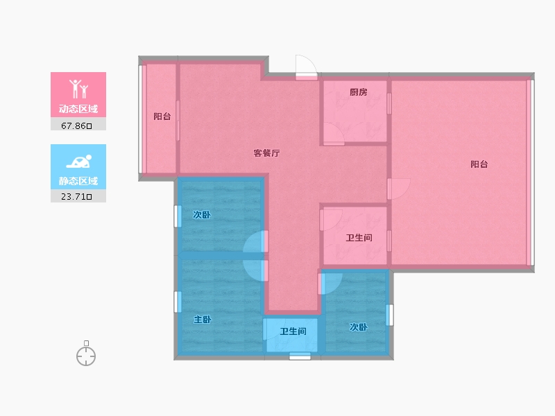 广东省-深圳市-桦润馨居-81.60-户型库-动静分区