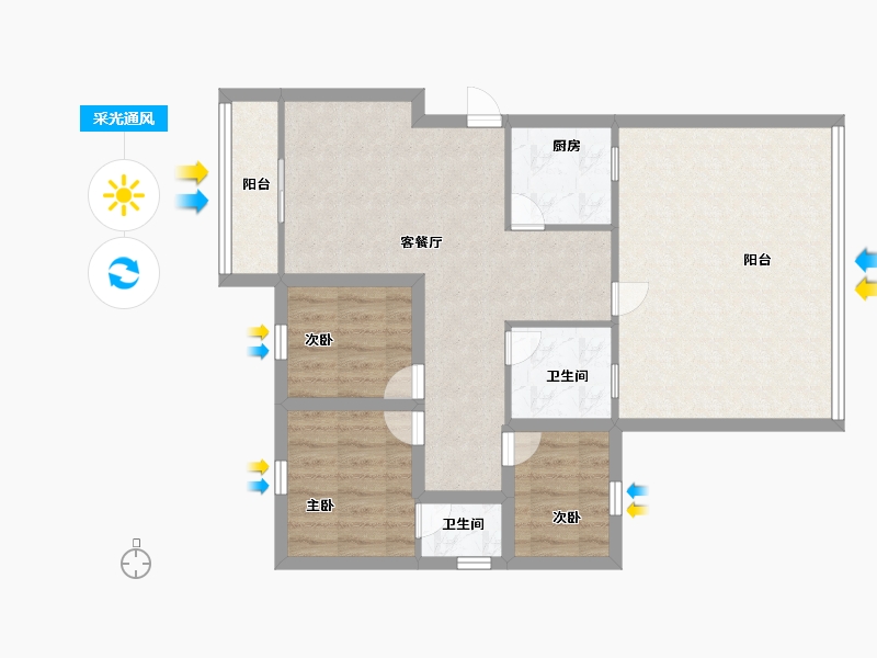 广东省-深圳市-桦润馨居-81.60-户型库-采光通风