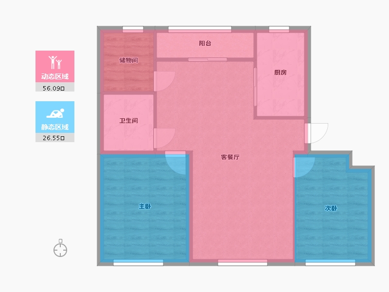 西藏自治区-日喀则地区-珠峰佳苑三期-84.00-户型库-动静分区