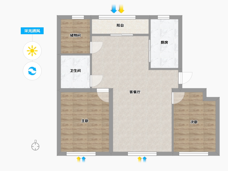 西藏自治区-日喀则地区-珠峰佳苑三期-84.00-户型库-采光通风