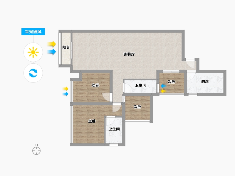 广东省-深圳市-全盛紫悦龙庭-82.99-户型库-采光通风