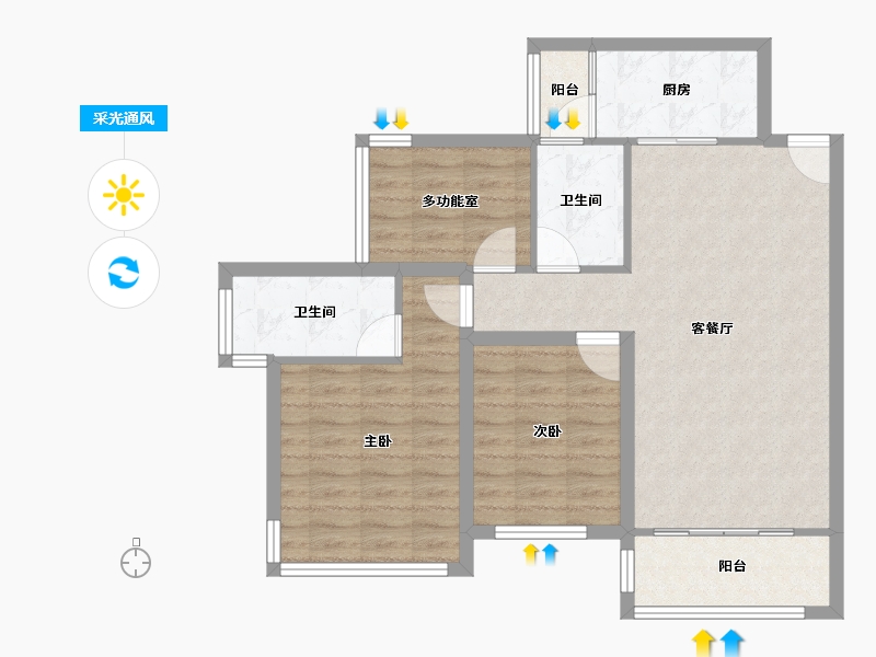 广东省-深圳市-上丰花园-80.83-户型库-采光通风