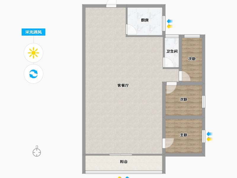 广东省-深圳市-世纪春城二期-100.21-户型库-采光通风