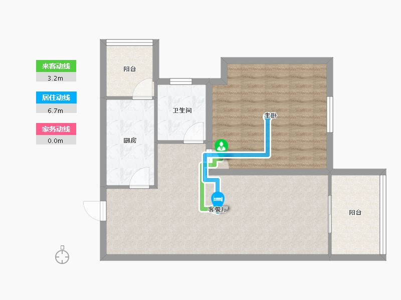 黑龙江省-鹤岗市-半山海景兰溪谷(二期)-69.50-户型库-动静线