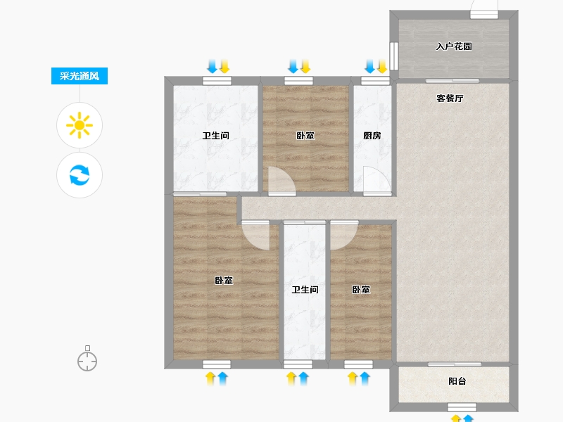 广东省-深圳市-德沁苑-78.74-户型库-采光通风