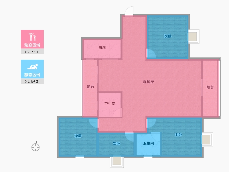 黑龙江省-鹤岗市-绿海湾-121.35-户型库-动静分区