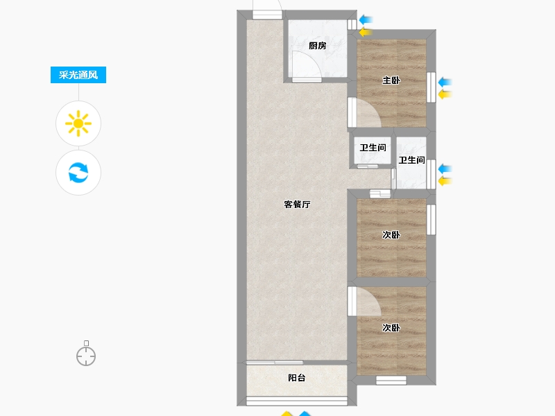 广东省-深圳市-万科公园里-42.64-户型库-采光通风