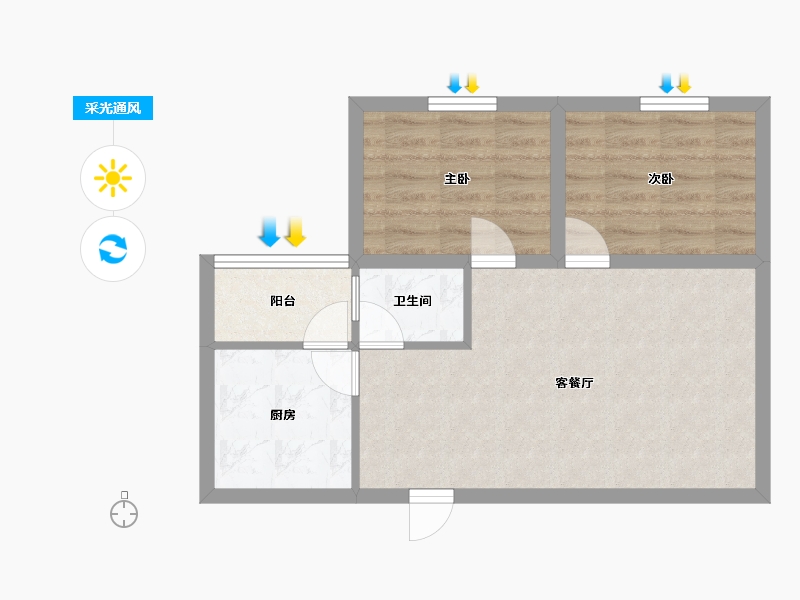 广东省-深圳市-颐安都会中央二期-54.09-户型库-采光通风