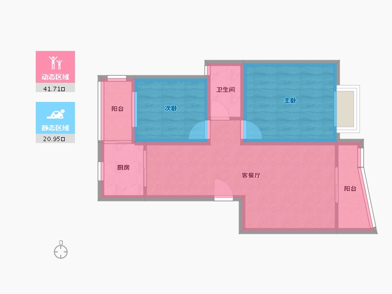 广东省-深圳市-丰泽湖山庄-54.96-户型库-动静分区