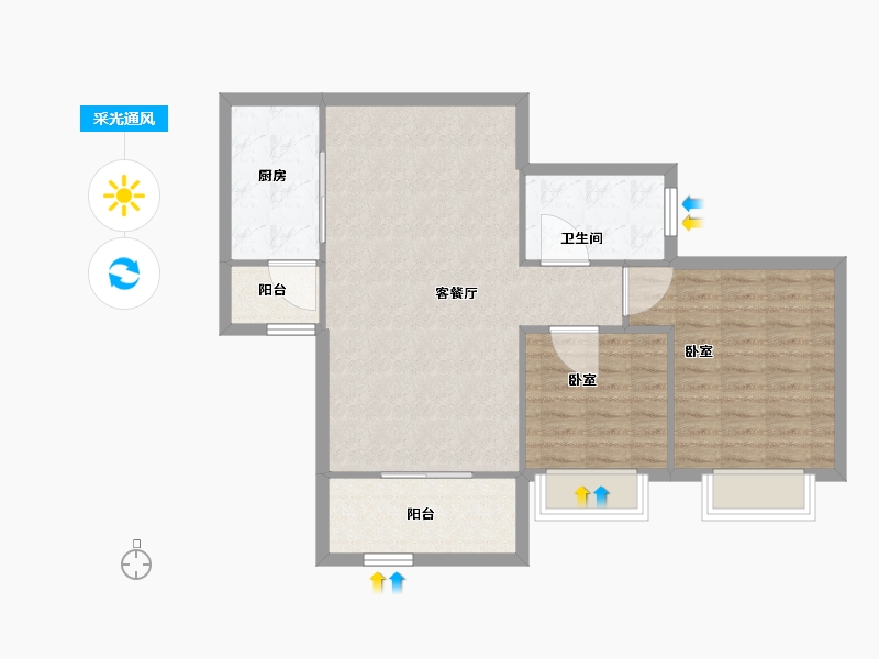 广东省-深圳市-万富人家一期（天欣花园一期）-80.00-户型库-采光通风