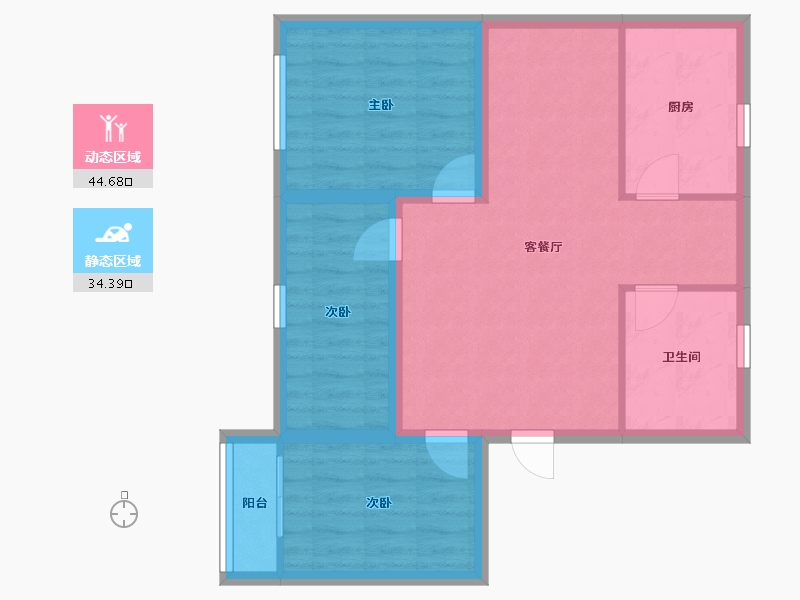 广东省-深圳市-岭下花园(公寓住宅)-70.51-户型库-动静分区