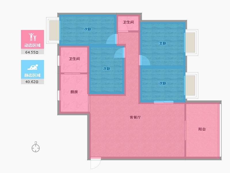 广东省-深圳市-海云轩-93.37-户型库-动静分区