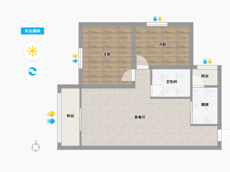 广东省-深圳市-豪业华庭-68.10-户型库-采光通风