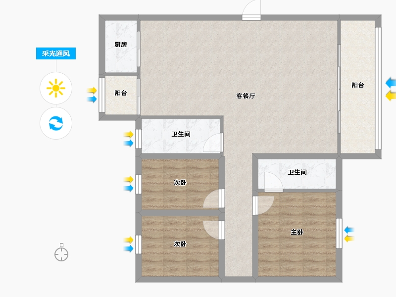 广东省-深圳市-和顺苑(和兴花园三期)-97.54-户型库-采光通风