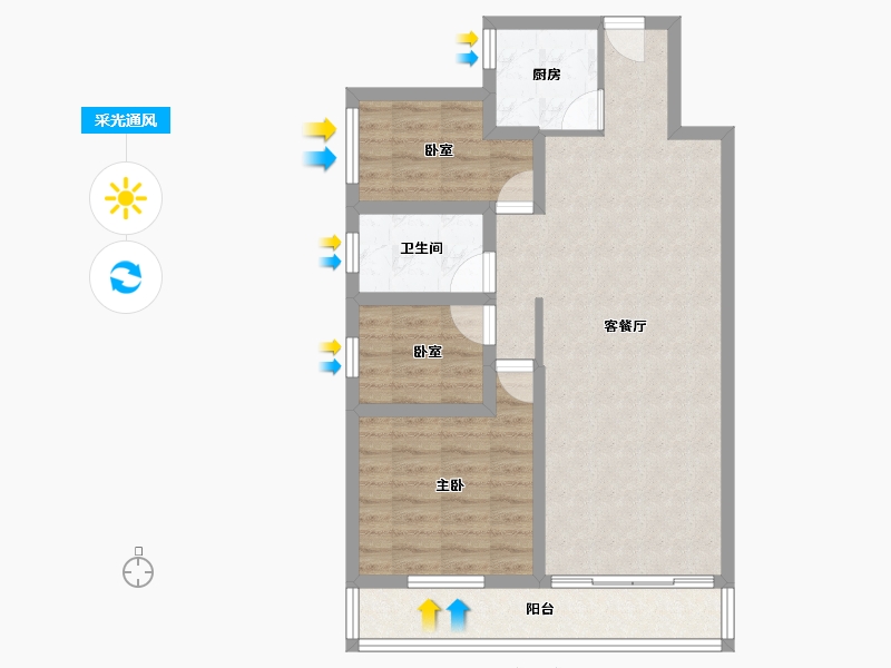 广东省-深圳市-锦绣东方（B区）-74.91-户型库-采光通风