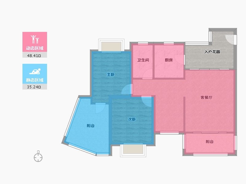 广东省-深圳市-佳兆业茗萃园(一期)-83.89-户型库-动静分区