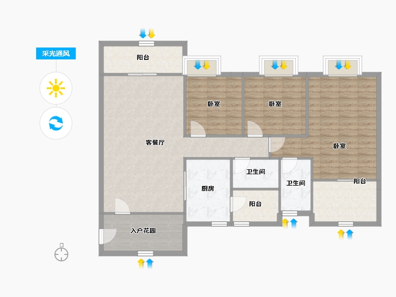 广东省-深圳市-兴华路2号(星航华府)-112.14-户型库-采光通风