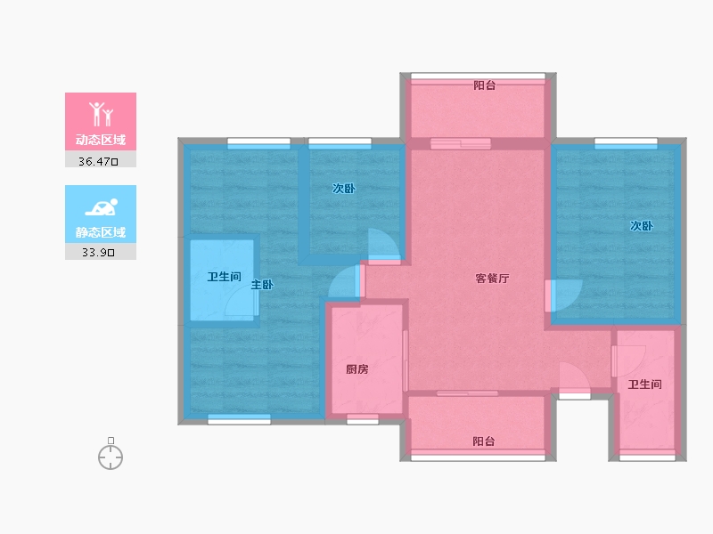 广东省-深圳市-流塘阳光-60.79-户型库-动静分区