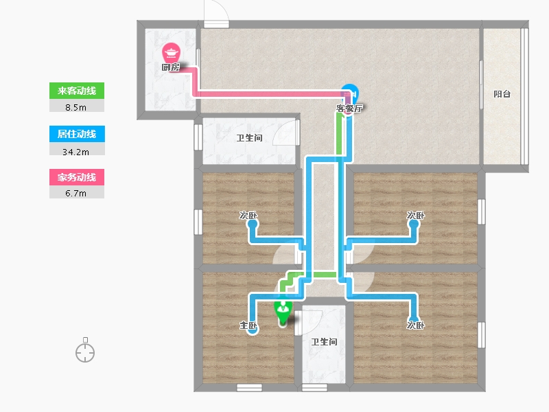 广东省-深圳市-新龙岗花园-98.01-户型库-动静线