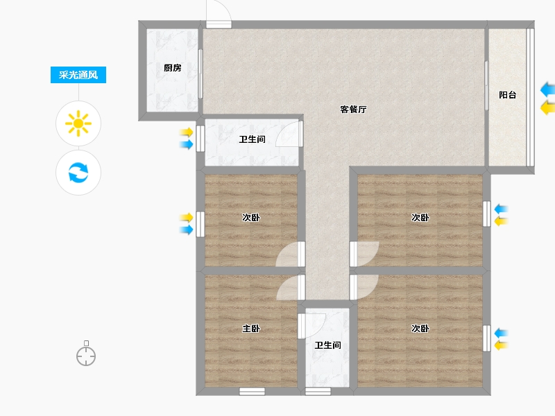 广东省-深圳市-新龙岗花园-98.01-户型库-采光通风