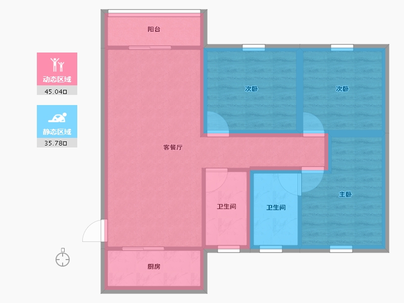 广东省-深圳市-桃源居14区（桃源居）-71.36-户型库-动静分区