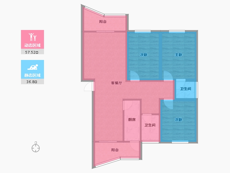 广东省-深圳市-泓瀚苑-83.59-户型库-动静分区