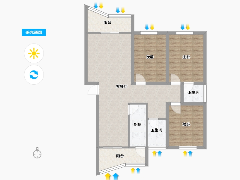 广东省-深圳市-泓瀚苑-83.59-户型库-采光通风