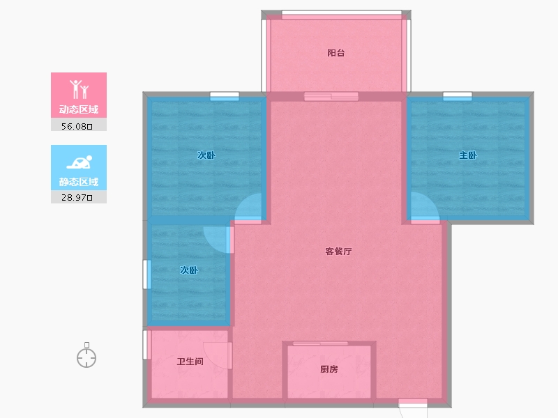 广东省-深圳市-富源花园-75.96-户型库-动静分区