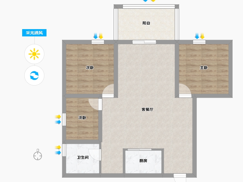 广东省-深圳市-富源花园-75.96-户型库-采光通风