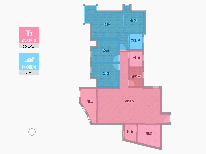 广东省-深圳市-金泓凯旋城-105.37-户型库-动静分区