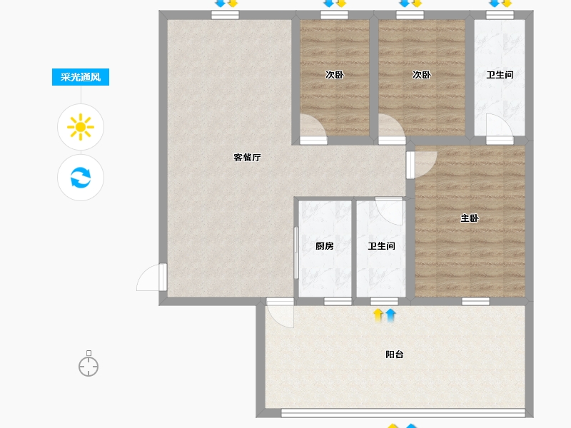 广东省-深圳市-富通蟠龙居-99.94-户型库-采光通风