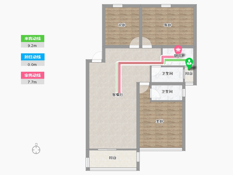 广东省-深圳市-桃源居14区（桃源居）-86.68-户型库-动静线