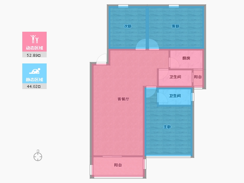 广东省-深圳市-桃源居14区（桃源居）-86.68-户型库-动静分区