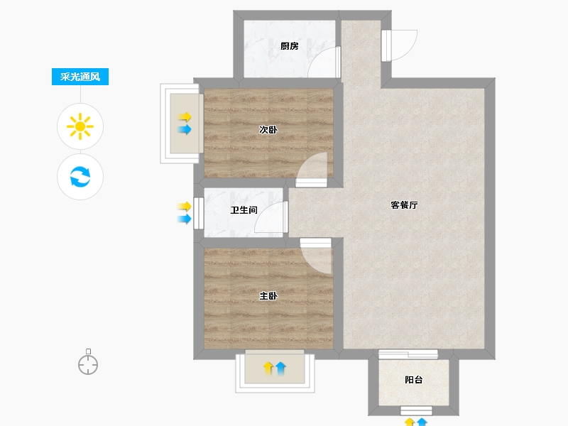 广东省-深圳市-富通蟠龙居-51.65-户型库-采光通风