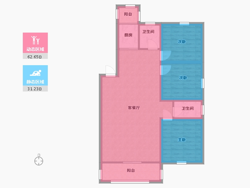 广东省-深圳市-和兴花园一期(和兴苑)-84.18-户型库-动静分区