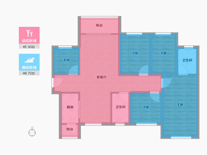 广东省-深圳市-仁恒峦山美地-81.38-户型库-动静分区