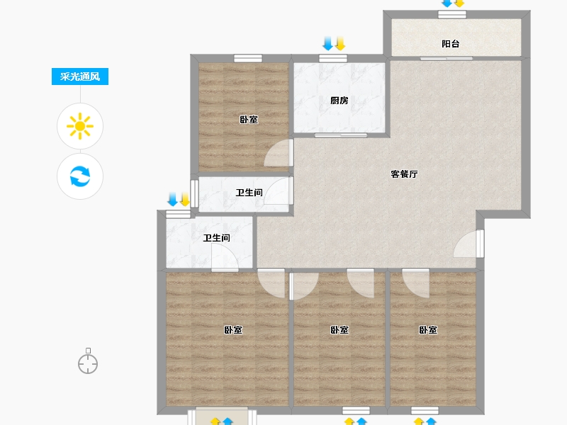 广东省-深圳市-东方半岛花园-100.00-户型库-采光通风