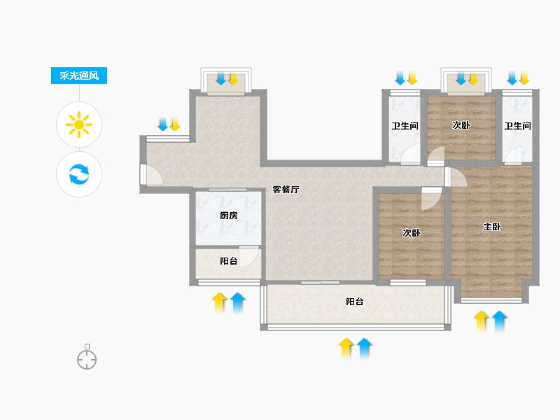 广东省-深圳市-聚龙苑-92.52-户型库-采光通风